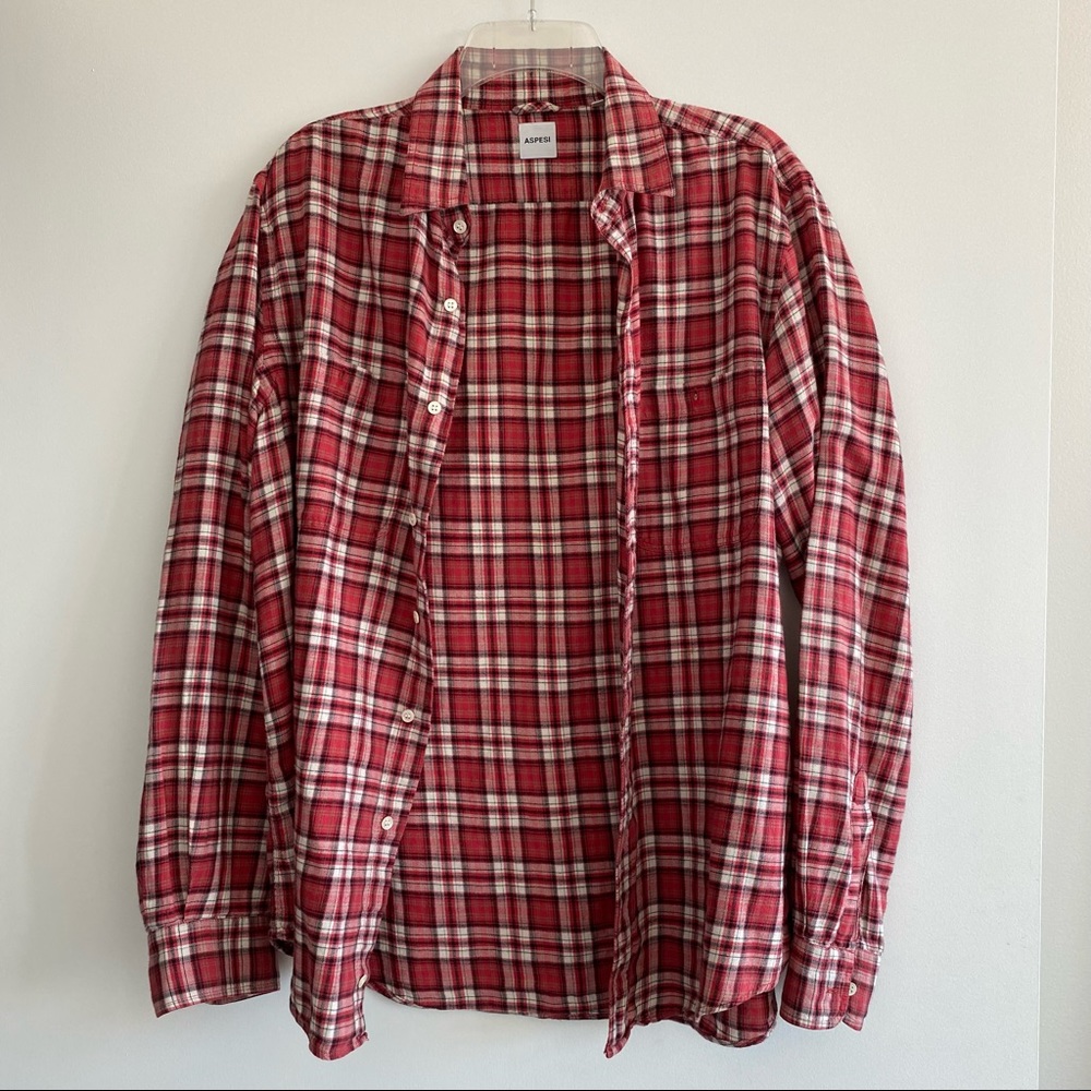 ASPESI designer Italian plaid button down shirt purchased in Milan